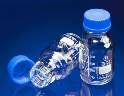 Bottles, 50 ml, with Blue Screw Cap