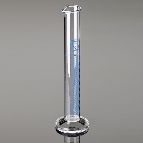 Measuring Cylinders, Glass, Spouted, 50 ml, Hex Base, Grade A