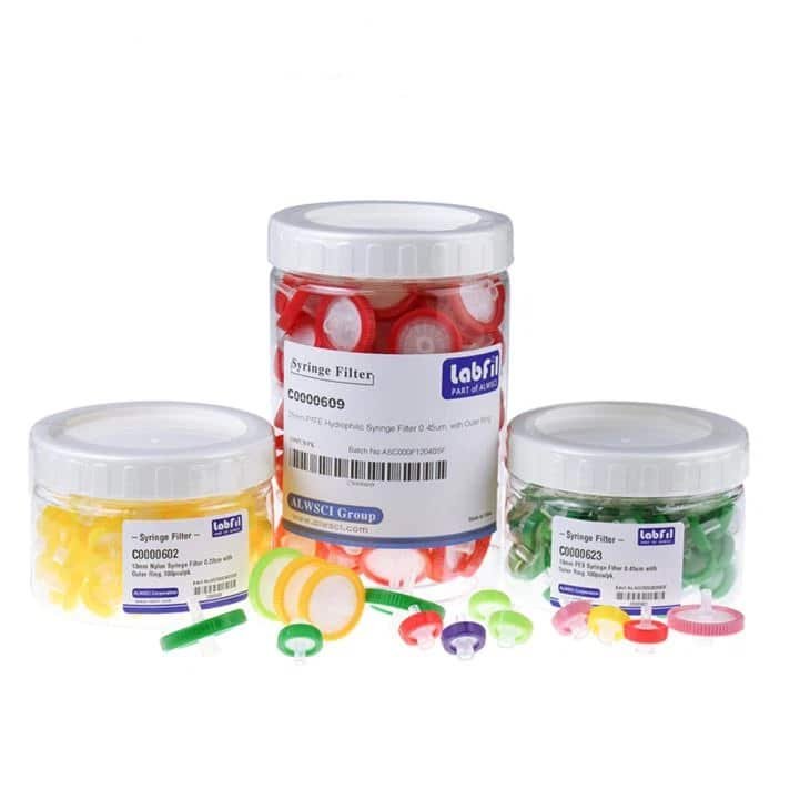 Syringe Filters, 0.45 uM, 100/Pack