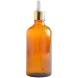 Dropper Bottle, Amber Glass, Gold Pipette Lid view 3